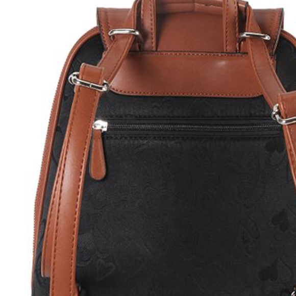 RIMEN & Co Brown Heart Embossed Backpack & Wallet